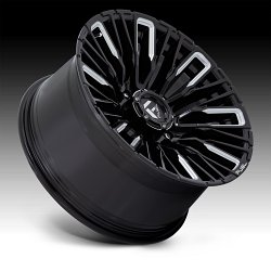 Fuel Rebar 8 D849 Gloss Black Milled Custom Truck Wheels 2